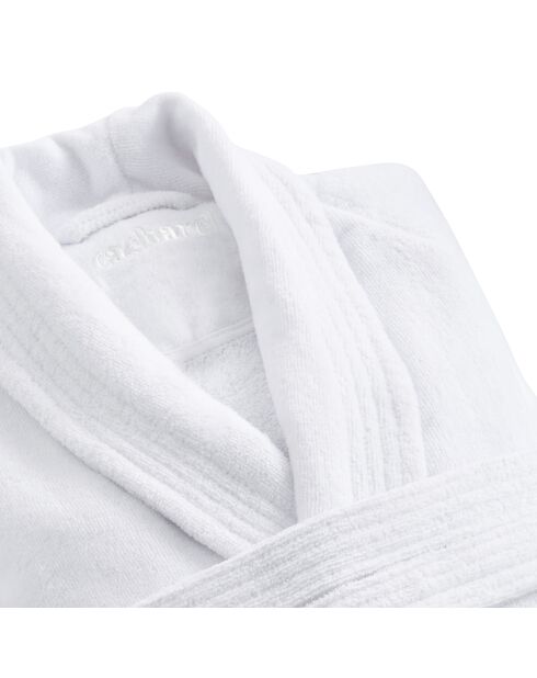 Peignoir avec col châle en coton ultra absorbant - Blanc
