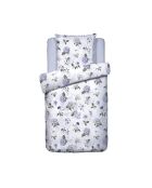 Parure housse de couette satin de coton Fleurs Passion Blanc