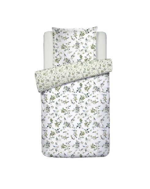 Parure housse de couette satin de coton - Eden Sauvage Blanc
