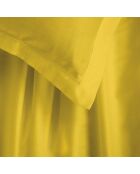 Parure drap plat + drap-housse + taies carrées satin de coton - Uni 1 baratta Jaune 02
