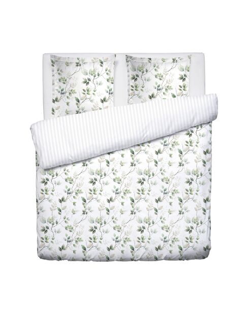 Parure housse de couette satin de coton - Petit bosquet Blanc