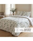 Parure housse de couette satin de coton - Petit bosquet Blanc