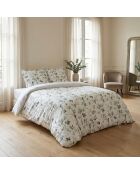 Parure housse de couette satin de coton - Petit bosquet Blanc