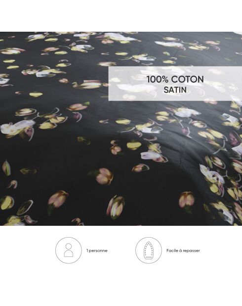 Parure housse de couette satin de coton Aurore Ocre
