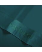 Parure drap plat + drap-housse + taies carrées satin de coton - Uni 1 baratta Bleu 08