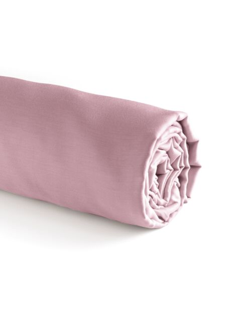 Drap-housse lin / coton Uni Rose