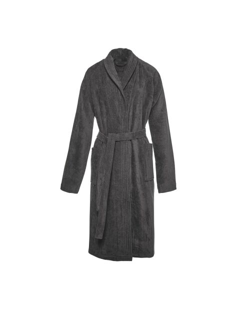 Peignoir avec col châle en coton ultra absorbant - Gris foncé