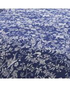 Housse de couette + 2 taies d'oreiller satin de coton Birds Bleu