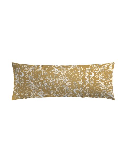 Taie d'oreiller satin de coton Birds Jaune - 45 x 150 cm