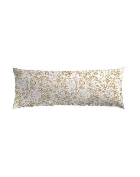 Taie d'oreiller satin de coton Birds Jaune - 45 x 150 cm