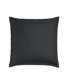 Set de 2 taies d'oreiller satin de coton rayure tissé Jacquard Noir - 63 x 63 cm