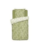 Parure housse de couette satin de coton Birds Vert olive