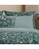 Set de 2 taies d'oreiller satin de coton Forêt enchantée Vert - 2 x (63 x 63 cm)