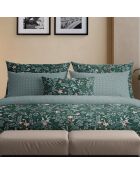 Set de 2 taies d'oreiller satin de coton Forêt enchantée Vert - 2 x (63 x 63 cm)