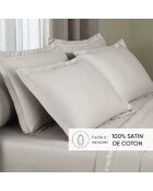 Taie d'oreiller satin de coton - Uni 1 baratta Taupe 04 - 2 x (50 x 70 cm)