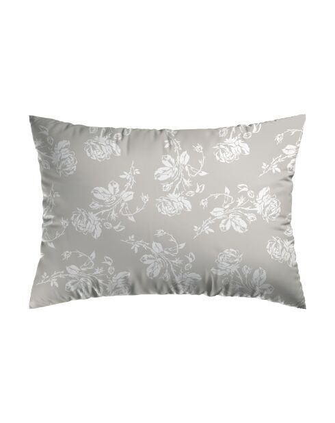 Set de 2 taies d'oreiller satin de coton Roses Taupe - 50 x 70 cm