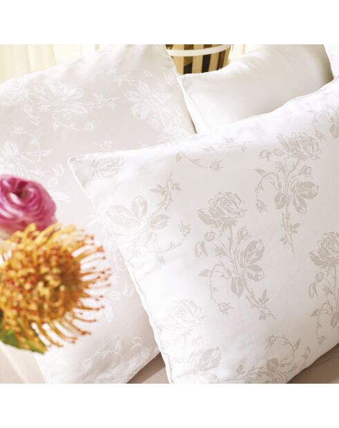 Set de 2 taies d'oreiller satin de coton Roses Taupe - 50 x 70 cm