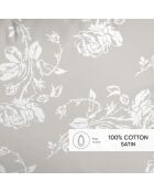 Set de 2 taies d'oreiller satin de coton Roses Taupe - 50 x 70 cm
