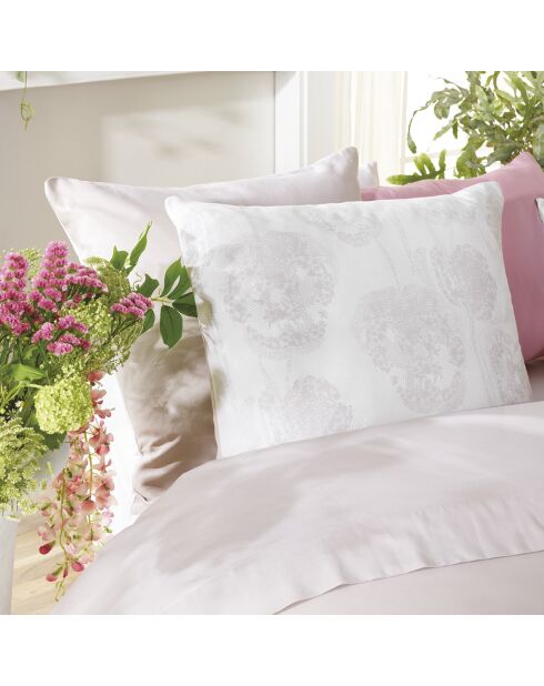 Set de 2 taies d'oreiller satin de coton Lace Taupe - 50 x 70 cm