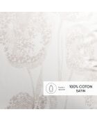Set de 2 taies d'oreiller satin de coton Lace Taupe - 50 x 70 cm