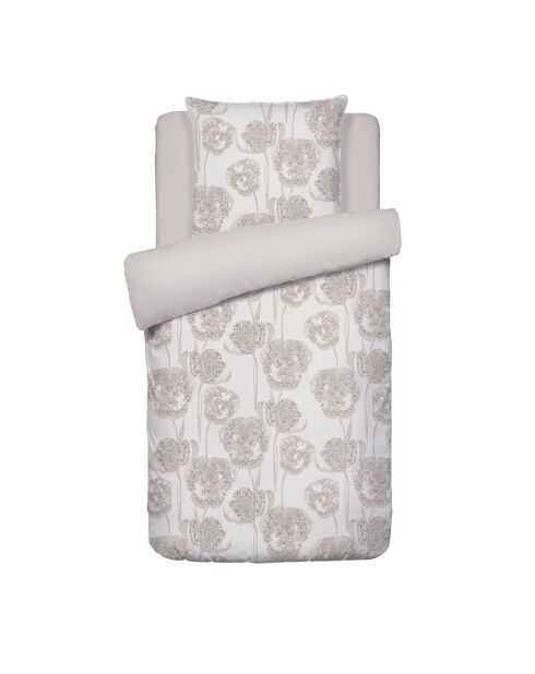Parure housse de couette satin de coton Lace Taupe