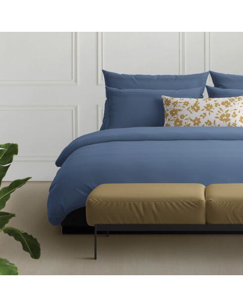 Taie d'oreiller satin de coton - Uni 1 baratta Bleu 05