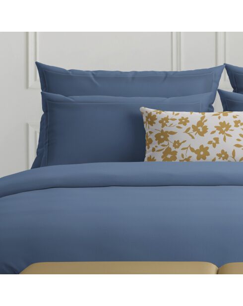 Taie d'oreiller satin de coton - Uni 1 baratta Bleu 05