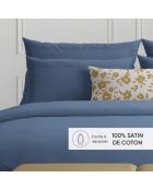 Taie d'oreiller satin de coton - Uni 1 baratta Bleu 05