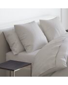 Set de 2 taies d'oreiller satin de coton Uni Taupe - 50 x 70 cm