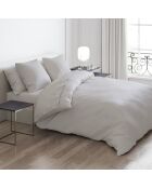 Set de 2 taies d'oreiller satin de coton Uni Taupe - 50 x 70 cm