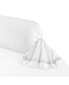 Taie de traversin satin de coton - Perle enchantée Gris / Blanc - 43 x 210 cm