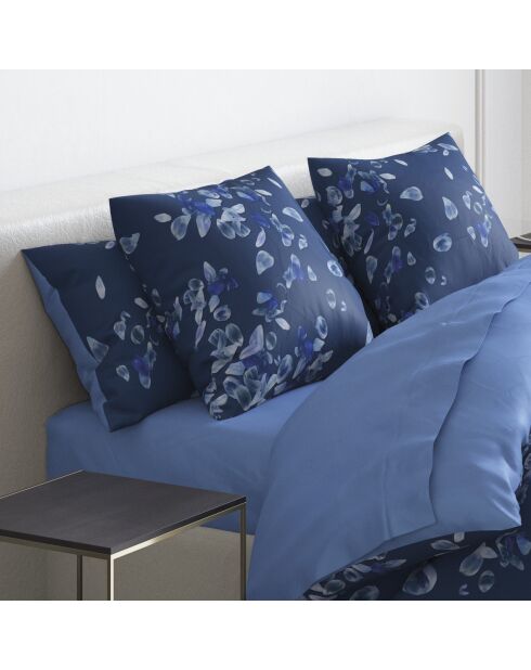 Set de 2 taies d'oreiller satin de coton Aurore Bleu - 50 x 70 cm