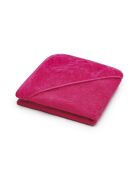Cape de bain bébe en 100% coton super absorbant fuchsia - 70 x 70 cm