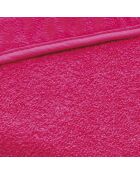 Cape de bain bébe en 100% coton super absorbant fuchsia - 70 x 70 cm