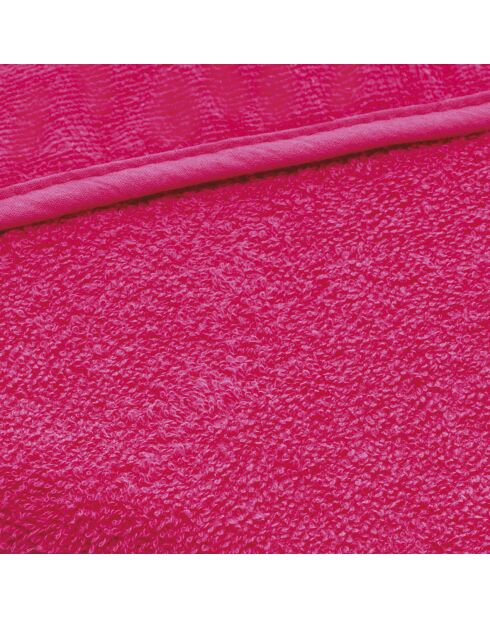 Cape de bain bébe en 100% coton super absorbant fuchsia - 70 x 70 cm