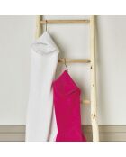 Cape de bain bébe en 100% coton super absorbant fuchsia - 70 x 70 cm