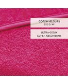 Cape de bain bébe en 100% coton super absorbant fuchsia - 70 x 70 cm