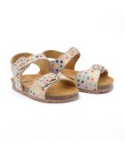 Sandales en daim BK1 beige à pois
