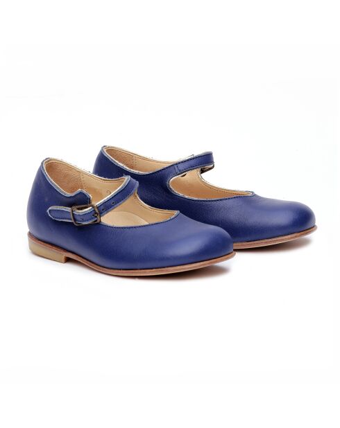 Babies en cuir 1216 bleus