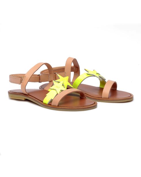 Sandales en cuir S5 marron/jaune