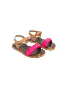 Sandales en cuir S3 marron/paillettés fuchsia