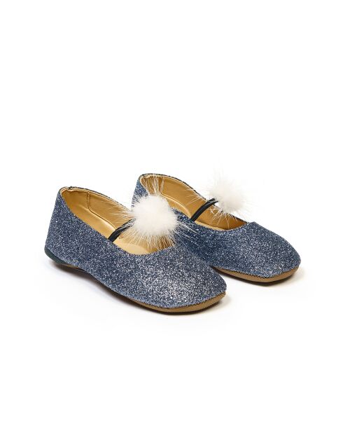 Ballerines en tissu pailletté 275PON anthracites