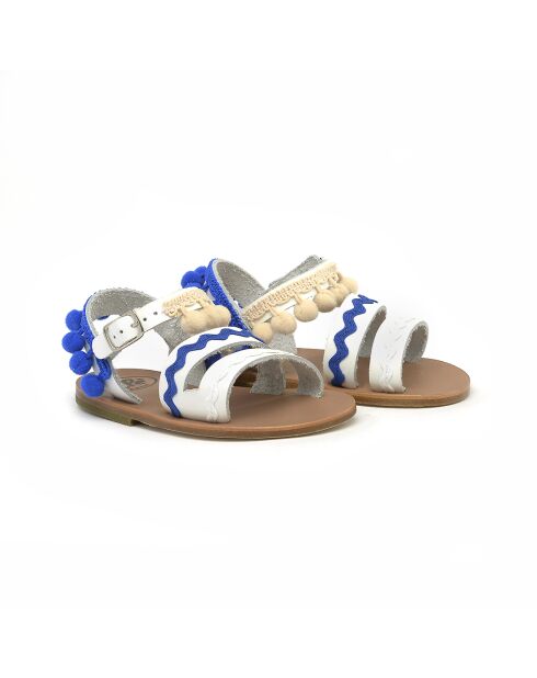Sandales en cuir 1337PON blanches