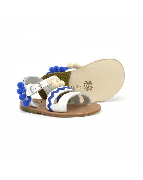 Sandales en cuir 1337PON blanches