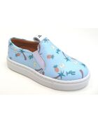 Sneakers en cuir Paul azur à motif