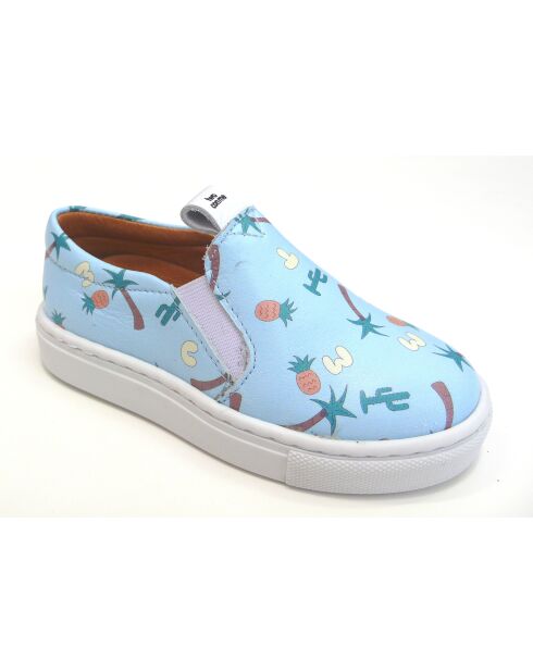 Sneakers en cuir Paul azur à motif