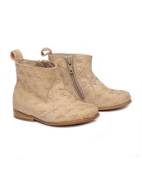 Bottines en cuir 1204 beiges