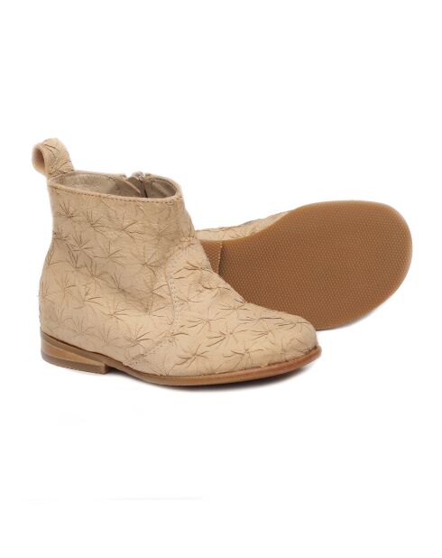 Bottines en cuir 1204 beiges