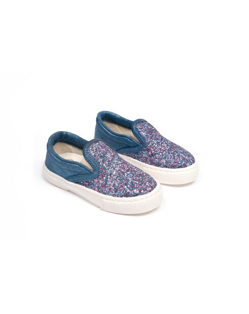 Sneakers en tissu 140 pailletté bleus