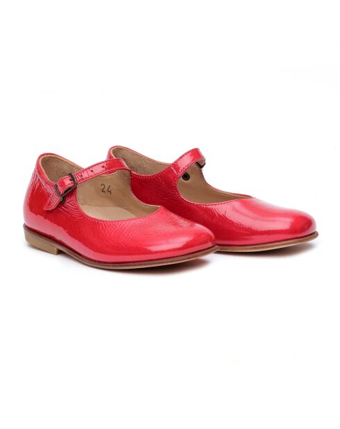 Babies en cuir 1216 verni rouges